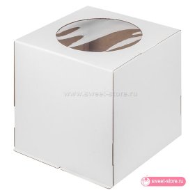 Коробка для торта 30х30х30 с окном / гофрокартон