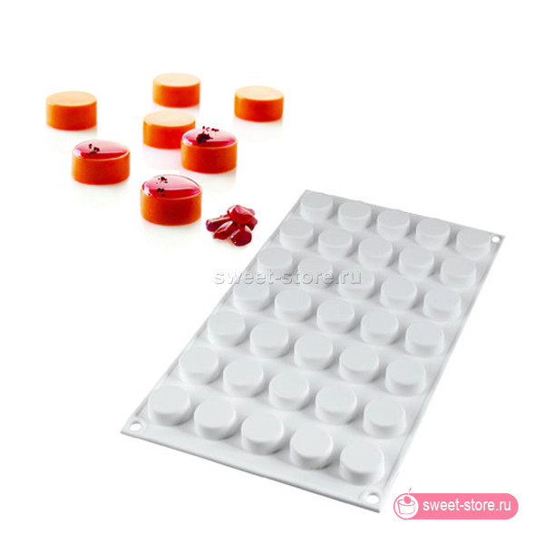 Форма силиконовая Микро Круги MRound, 35 ячеек