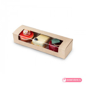 Коробка для десерта беж 20х8х6 см