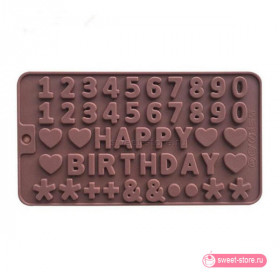 Форма силиконовая HAPPY BIRTHDAY + цифры