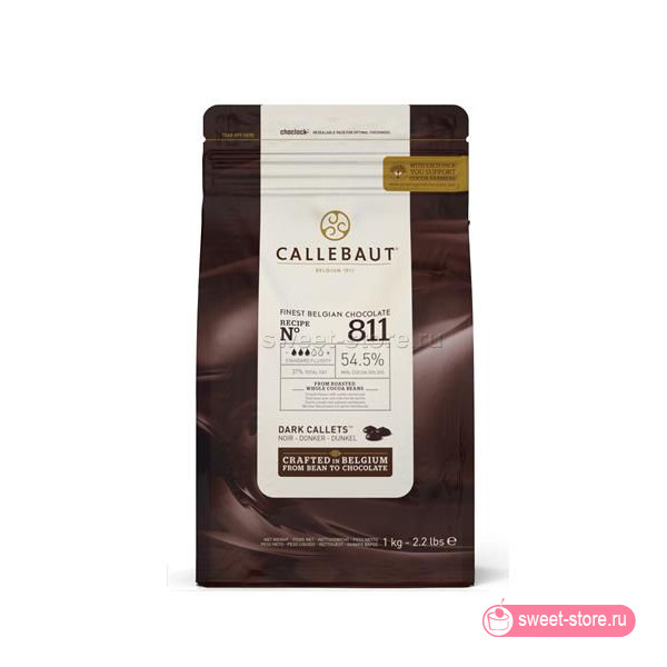 Шоколад темный Barry Callebaut 811 (54,5%) / упаковка 1 кг 