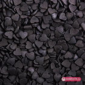 Посыпка Сердечки черные мини