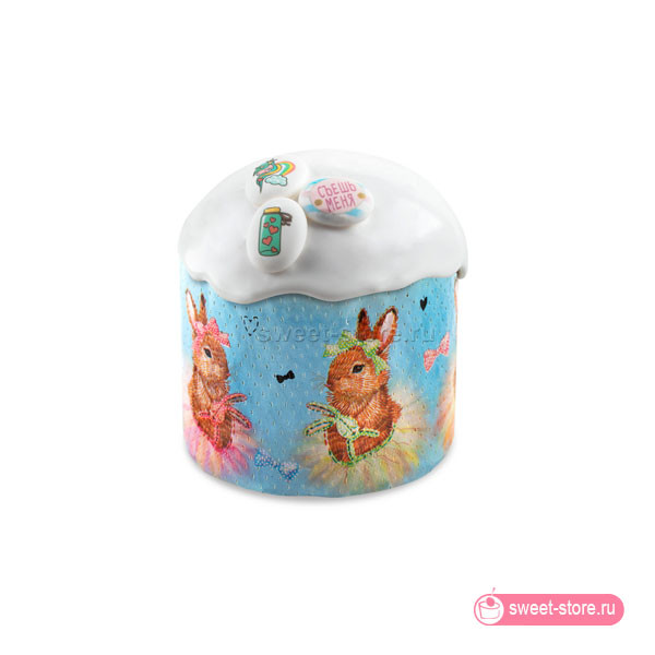Форма бумажная Кулич Зайчики (микс) 300 гр / 5 шт 